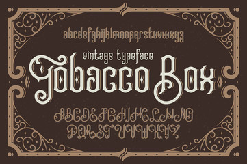 Wall Mural - Vintage vector typeface named 