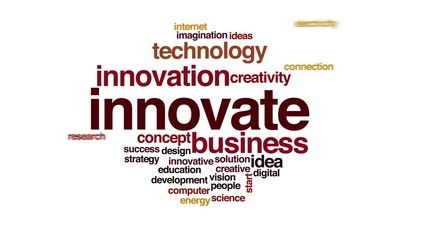 Wall Mural - Innovate animated word cloud.