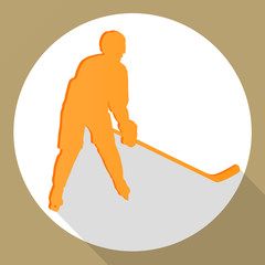 Hockey player man material design vector