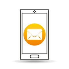 Poster - device mobile icon email message social media graphic vector illustration eps 10