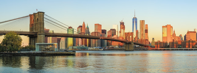 Wall Mural - View to Manhattan skyline from Brooklyn Bridge Park in the morning