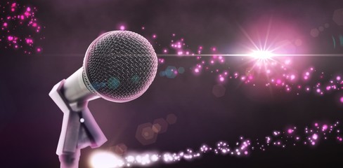 Wall Mural - Composite image of microphone with stand