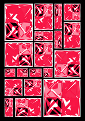 Poster - Angular modernist abstract montage in red