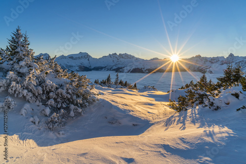 Foto-Doppelrollo - Verschneite Winterlandschaft (von Netzer Johannes)