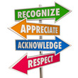 Recognize Appreciation Acknowledge Respect Signs 3d Illustration