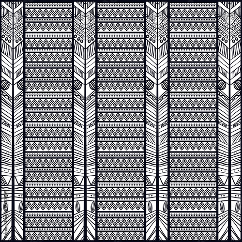 Boho style black and white background design. Bohemic decoration