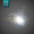 Metal Welding with sparks isolated on transparent background. Vector