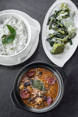 Wall Mural - chicken feijoada with chorizo portuguese rustic spicy traditiona