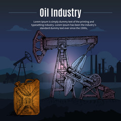 Wall Mural - Oil Industry Drawn Background