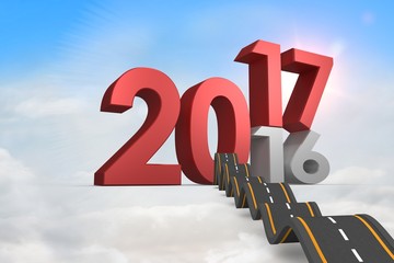 Poster - Composite image of bumpy road