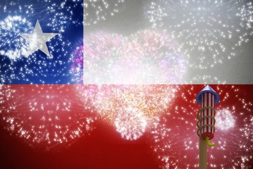 Poster - Composite image of rocket for fireworks