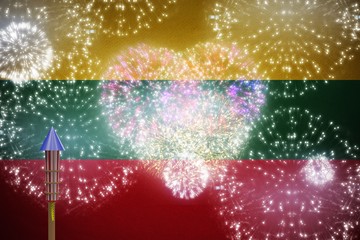 Poster - Composite image of rocket for fireworks