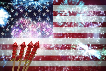 Poster - Composite image of rockets for fireworks
