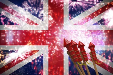 Poster - Composite image of rockets for fireworks