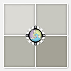Poster - Four colored frames for your text with bulbs