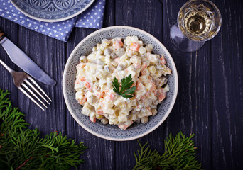 Traditional Russian Christmas and New year salad 