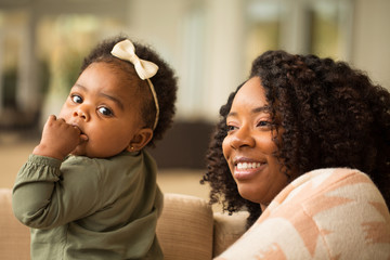 Wall Mural - african american mother and daughter.