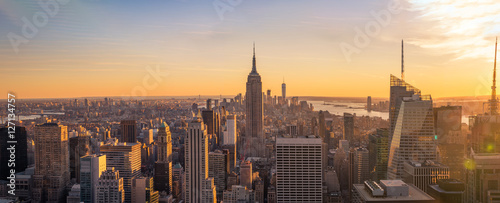 Plakat Panorama panoramę Nowego Jorku
