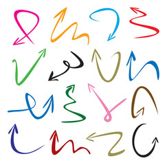  Set of blue arrows. Vector Illustration.