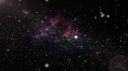 Wall Mural - 3D animation of galaxy and nebula with shining star light and stardust. Colorful galaxy floating with stardust in unlimited space universe concept in 4k ultra hd.
