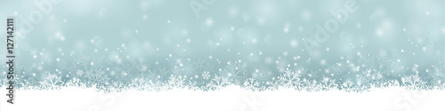 Fotografía extra breites Banner / Bordüre für Weihnachten mit Schneeflocken