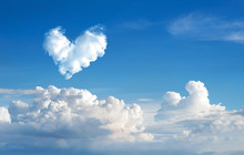 Romantic Heart Cloud Abstract Blue Sky And Cloud Nature Backgrou