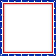 Wall Mural - American flag symbols patriotic border frame with copy space for your text.