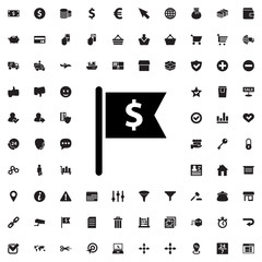 Poster - flag with dollar icon illustration