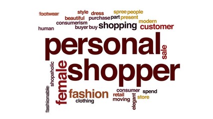 Wall Mural - Personal shopper animated word cloud.