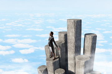 Wall Mural - she reached the top of sucess . mixed media