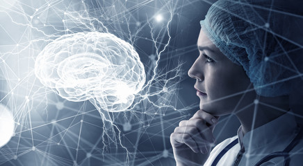 Wall Mural - innovative technologies in science and medicine . mixed media