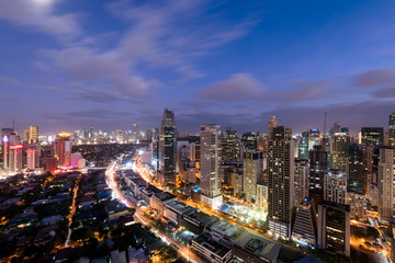 Canvas Print - Makati Skyline at night, Philippines. Makati is a city in the Philippines` Metro Manila region and the country`s financial hub. 