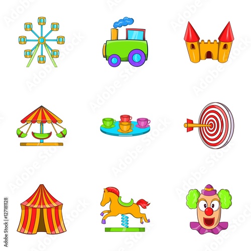 Swing Icons Set Cartoon Illustration Of 9 Swing Vector