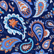 Seamless Abstract Floral Pattern With Paisley.