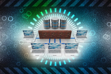 Poster - Computer Network,3d rendering