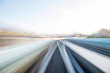 Speed motion in urban highway road tunnel