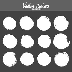 Poster - vector set of vintage ink painted labels for greetings, promotion and logo