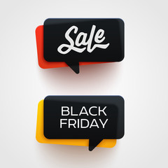 Poster - Black Friday Sale vector banner set.
