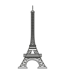 Sticker - eiffel tower paris landmark vector illustration design