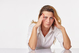 Fototapeta  - Tired business woman having a headache