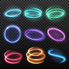 Sticker - Neon Blurry Motion Circles Set