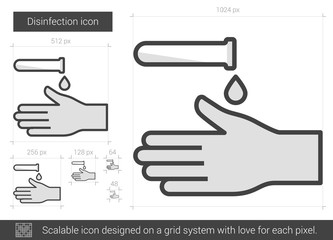 Canvas Print - Disinfection line icon.