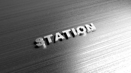 Fototapete - Metal word 'Industry' on steel background. Lettering for logotypes, sites and articles. Label for any business purposes related with transport and auto. 3D Rendering.