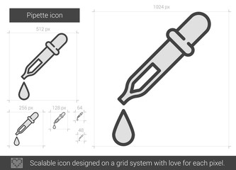 Sticker - Pipette line icon.