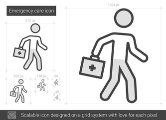 Sticker - Emergency care line icon.