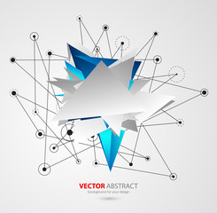 Poster - Vector geometric background with triangles