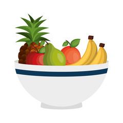 Canvas Print - fruit salad plate isolated icon vector illustration design