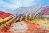 Fototapeta  - Rainbow mountains, Zhangye Danxia geopark, China