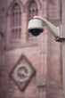 CCTV surveillance camera mounted on office building