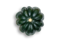 Above Head View Of Acorn Squash White Background